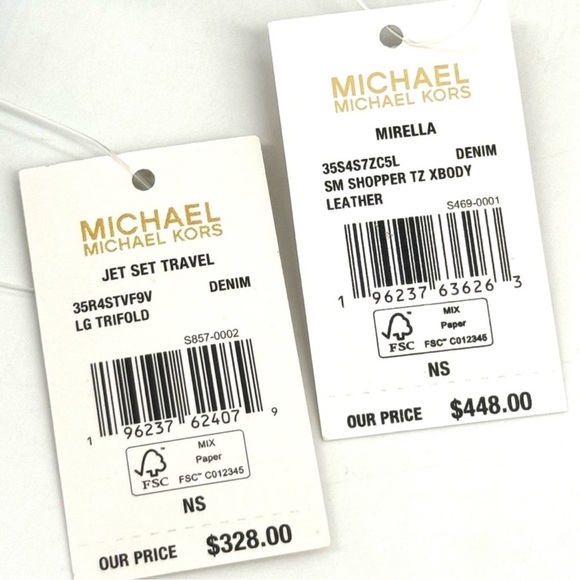 Michael Kors Mirella Small Crossbody Bag & Quilted Trifold Wallet Denim - Picture 12 of 12